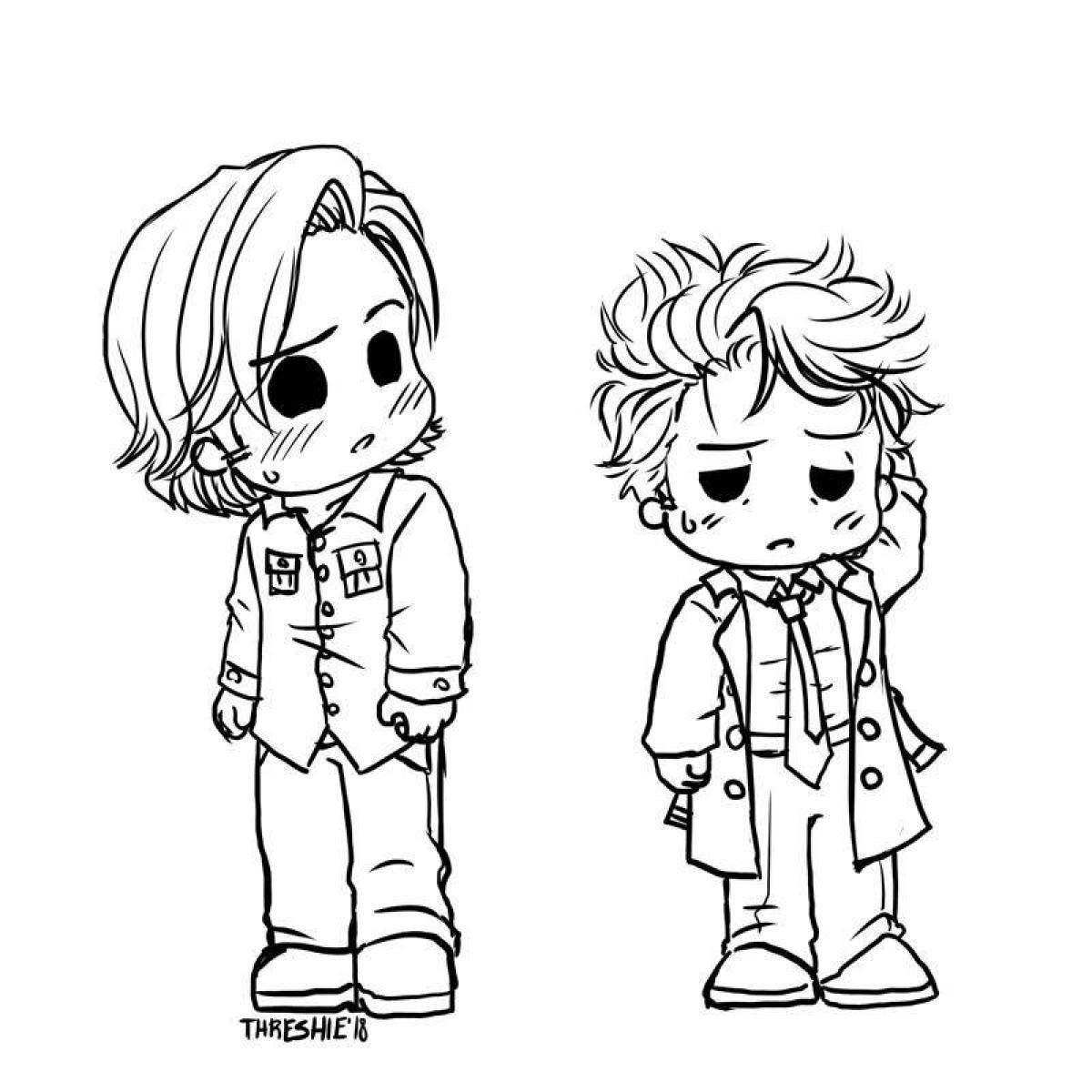 Fancy supernatural academy coloring book