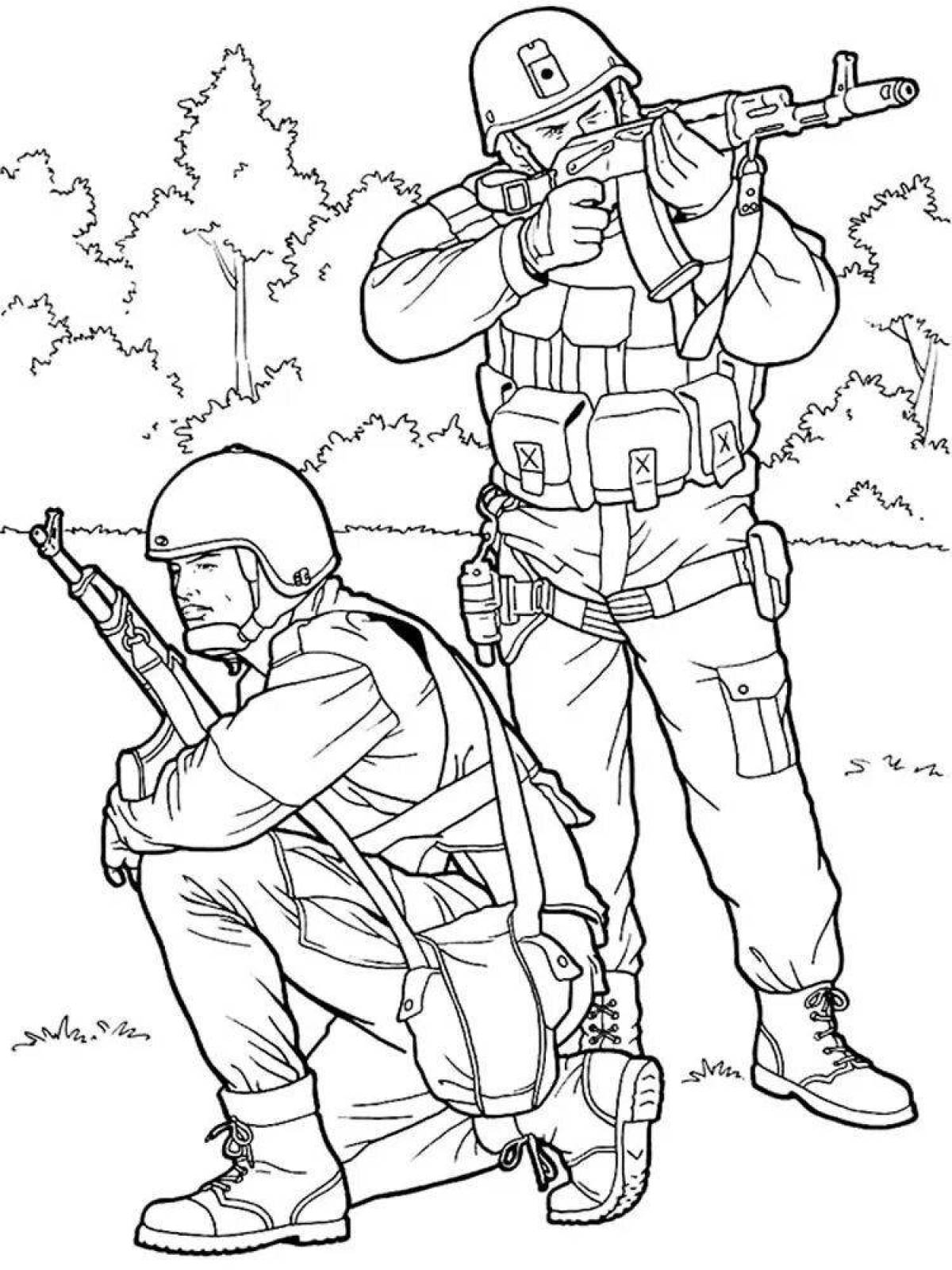 Coloring page elegant russian army