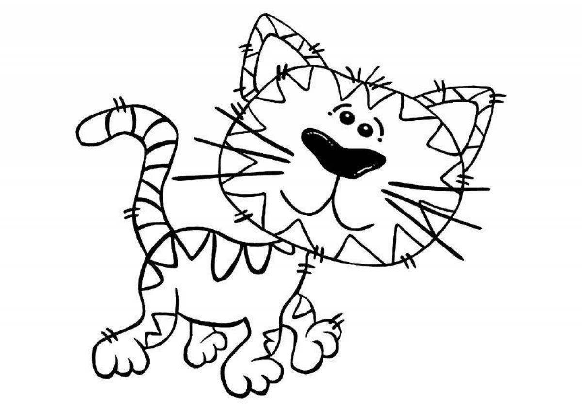 Adorable coloring book funny cats