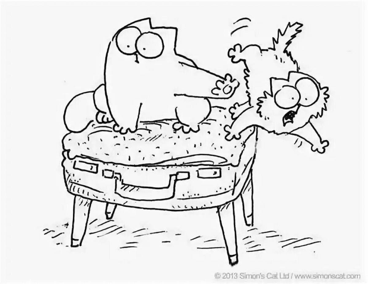 Adorable coloring pages funny cats