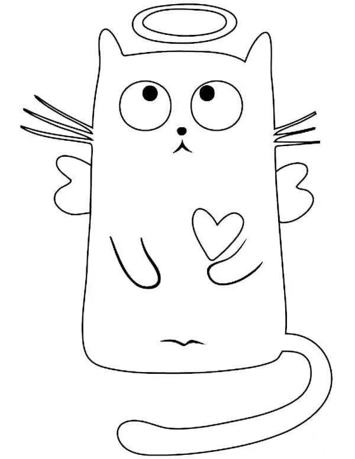 Funny cat bubble coloring pages