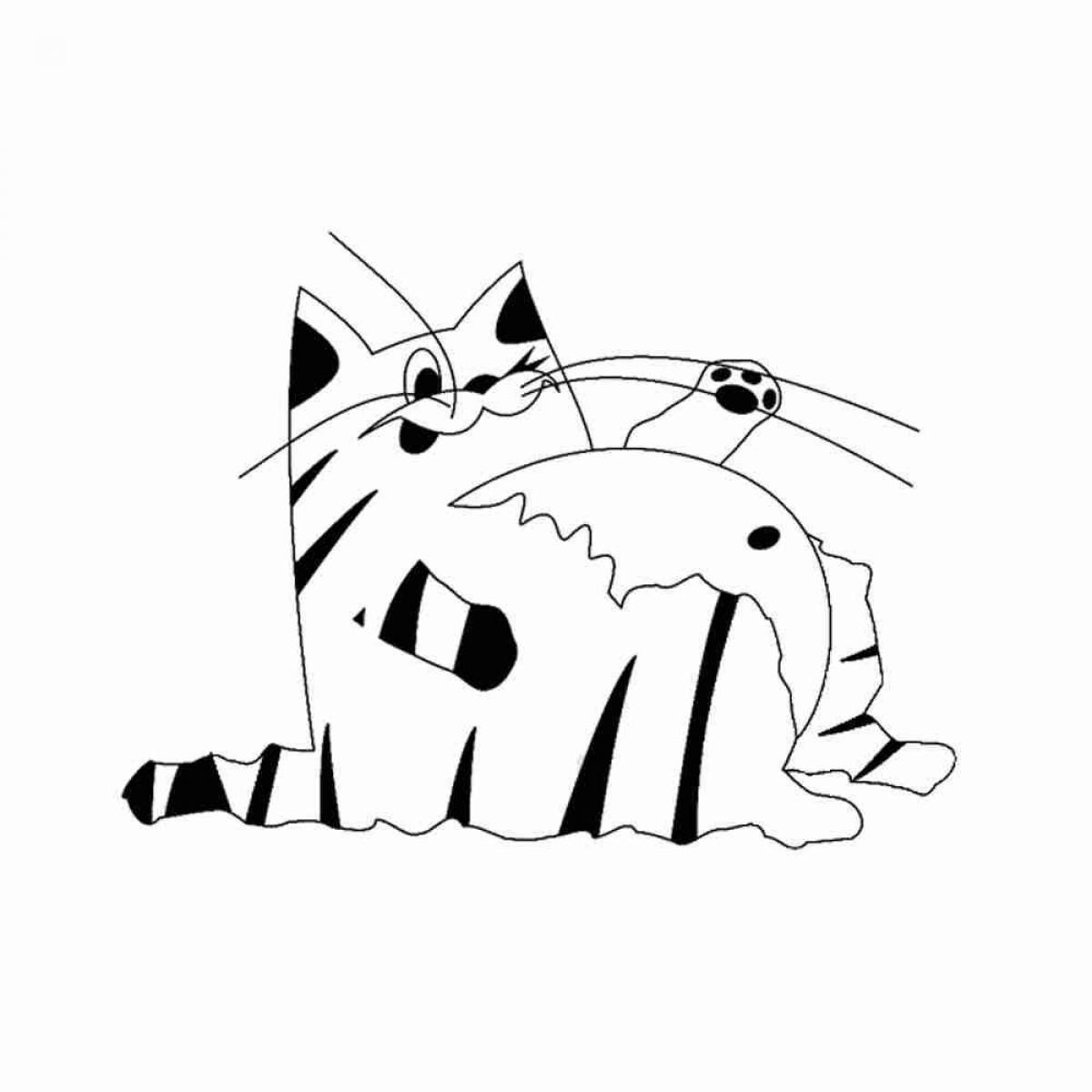 Дружелюбная раскраска смешные кошки