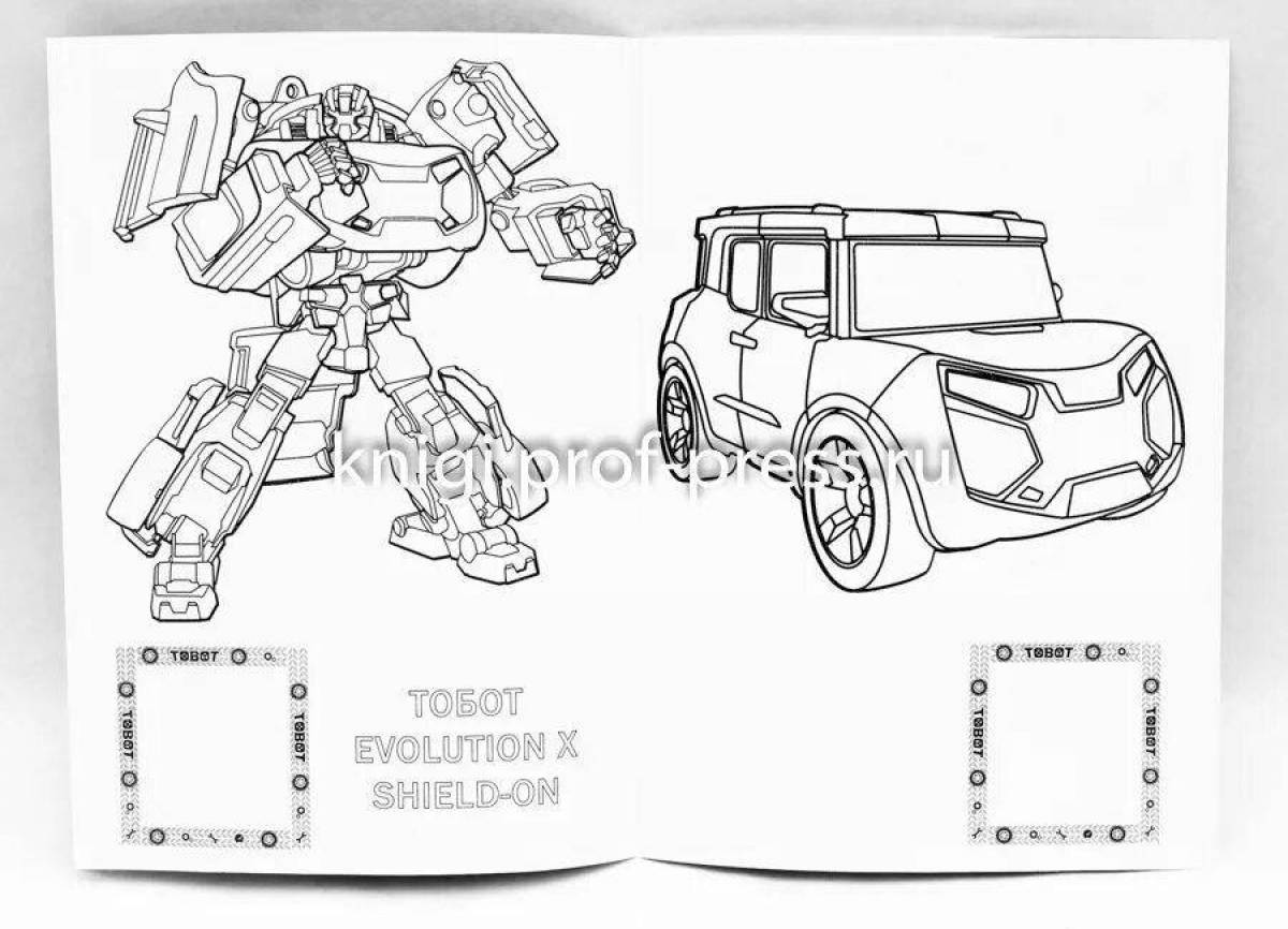 Colorful tobot x coloring page