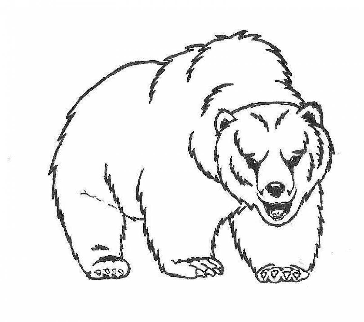 Яркий рисунок медведя