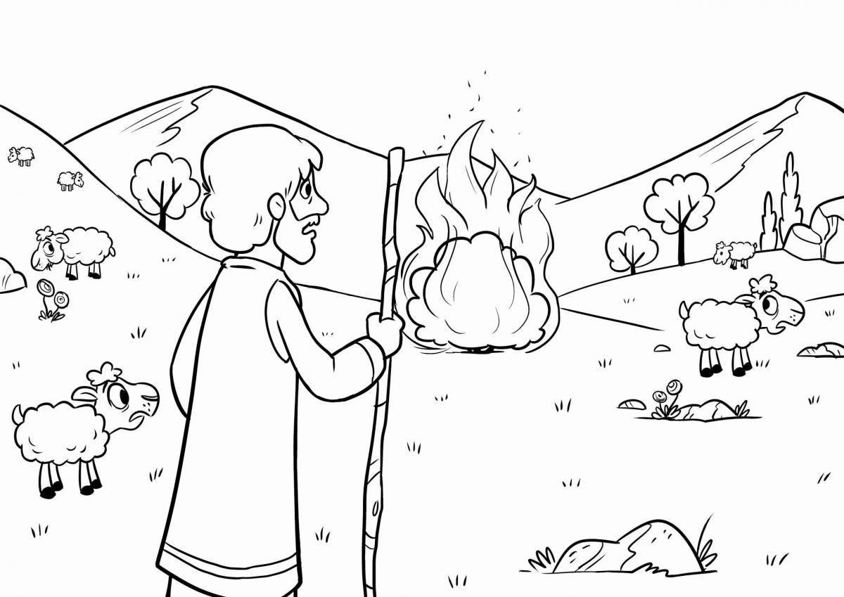 Burning bush blossom coloring page