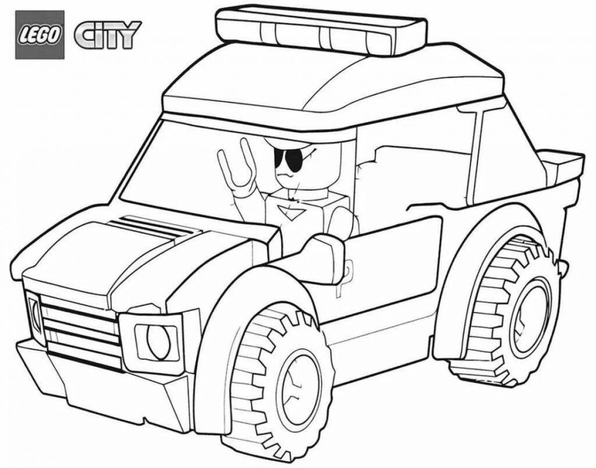 Exciting lego car coloring page