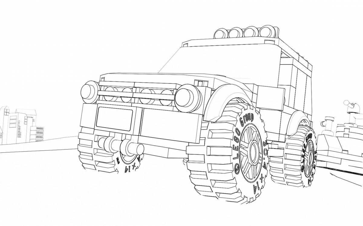 Awesome lego car coloring page