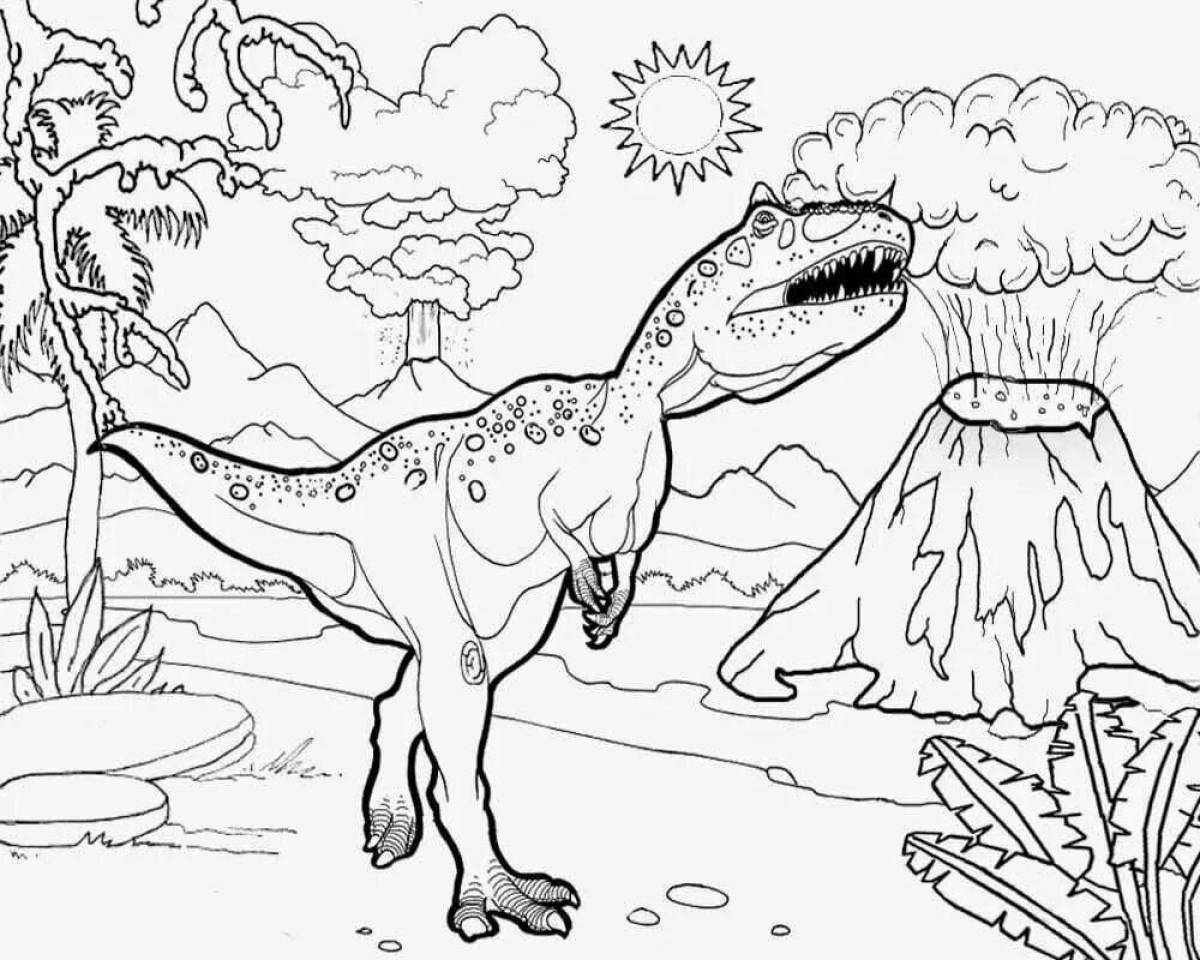 Красочный мир динозавров раскраски
