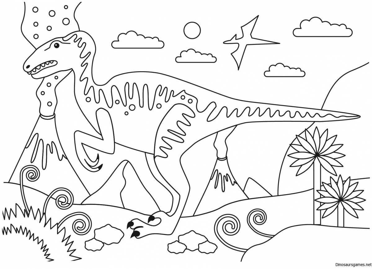 Glorious world of dinosaurs coloring book