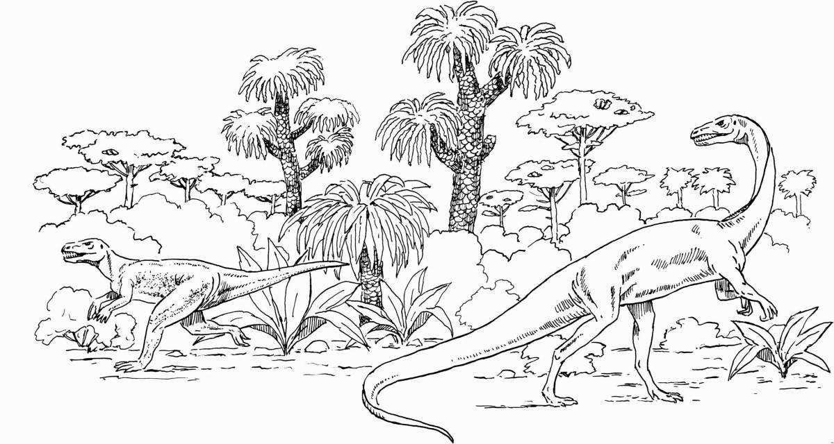 Раскраска великолепный мир динозавров