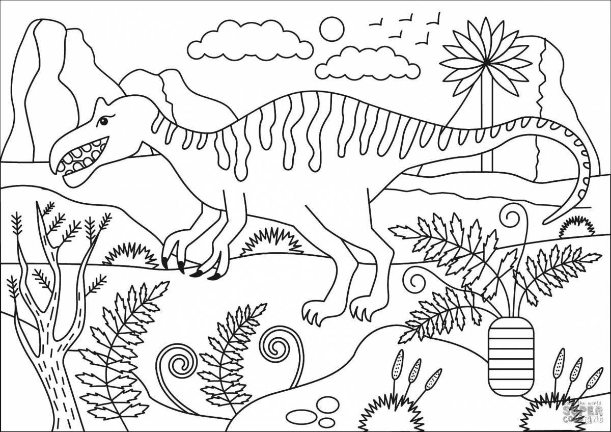 Coloring book the fascinating world of dinosaurs