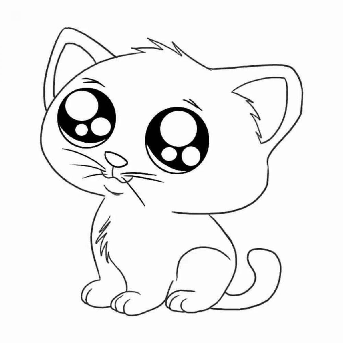 Coloring page sly cute cat