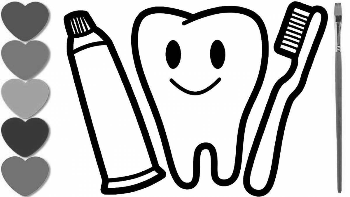 Toothpaste fun coloring page