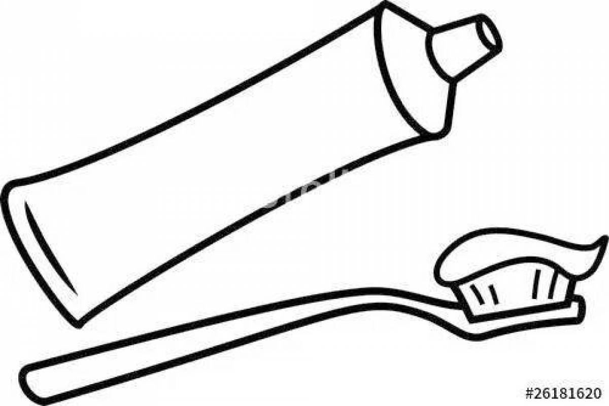 Toothpaste lively coloring page