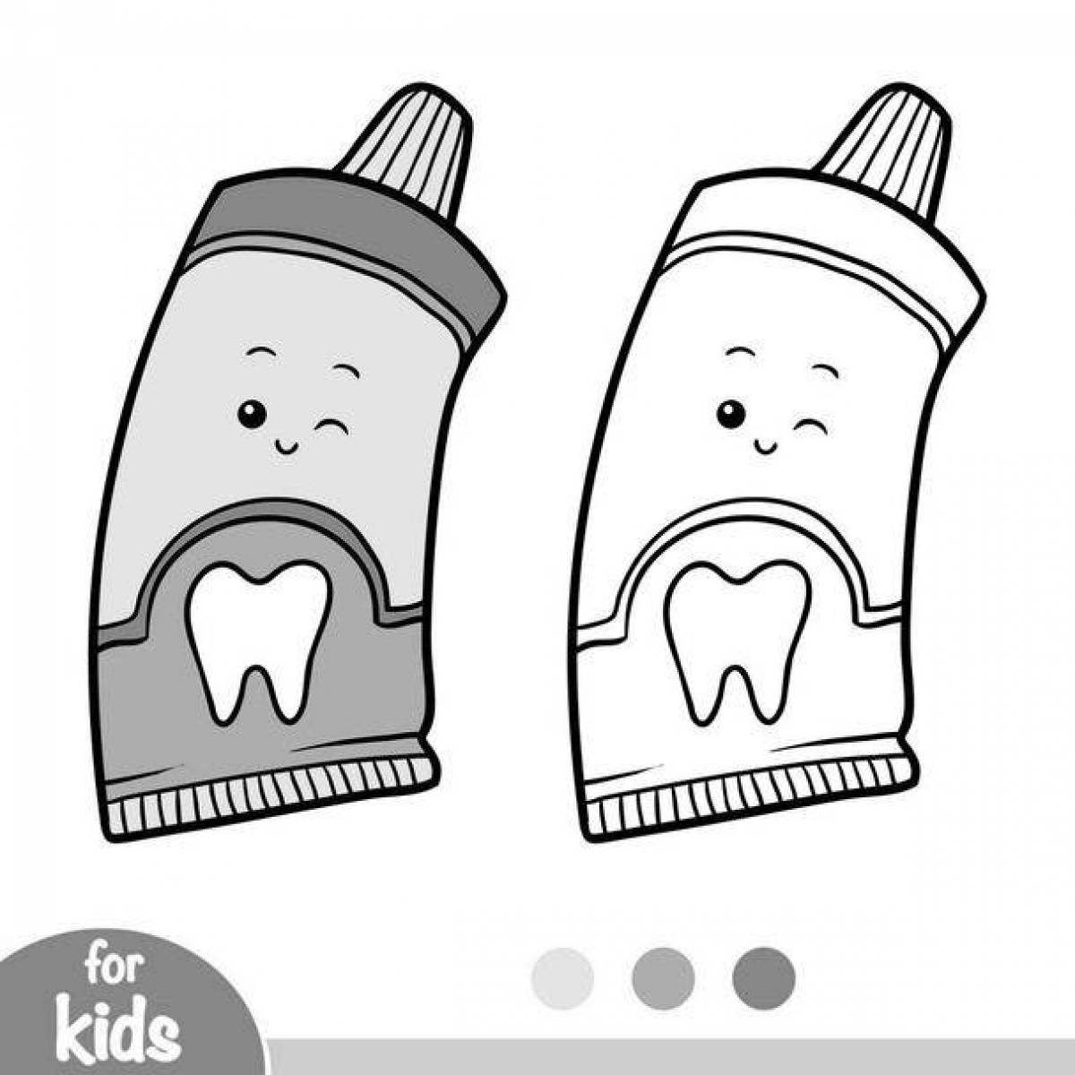 Charming toothpaste for coloring pages
