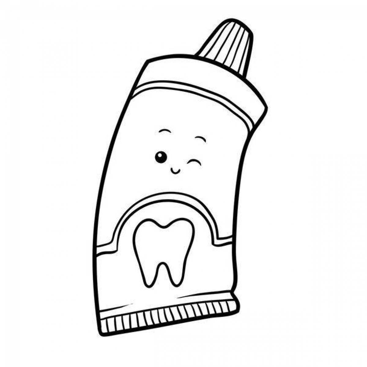Creative coloring page toothpaste