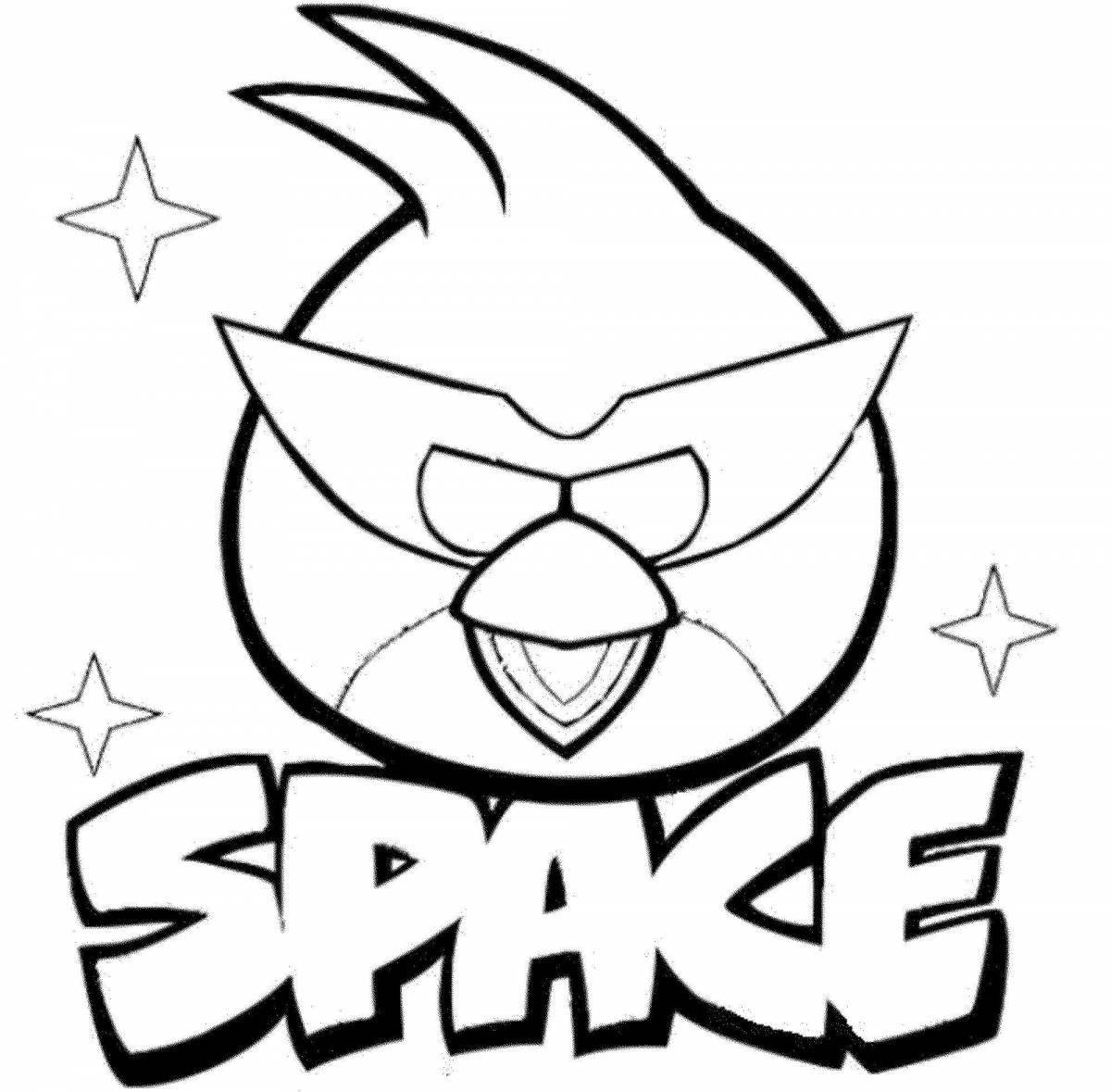 Colorful angry birds coloring page