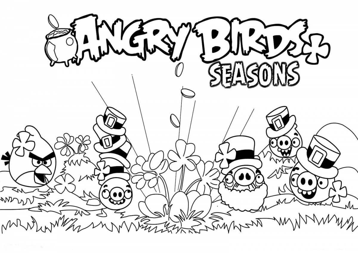 Радостная раскраска angry birds