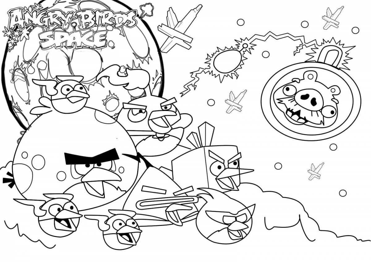 Angry birds animated coloring page