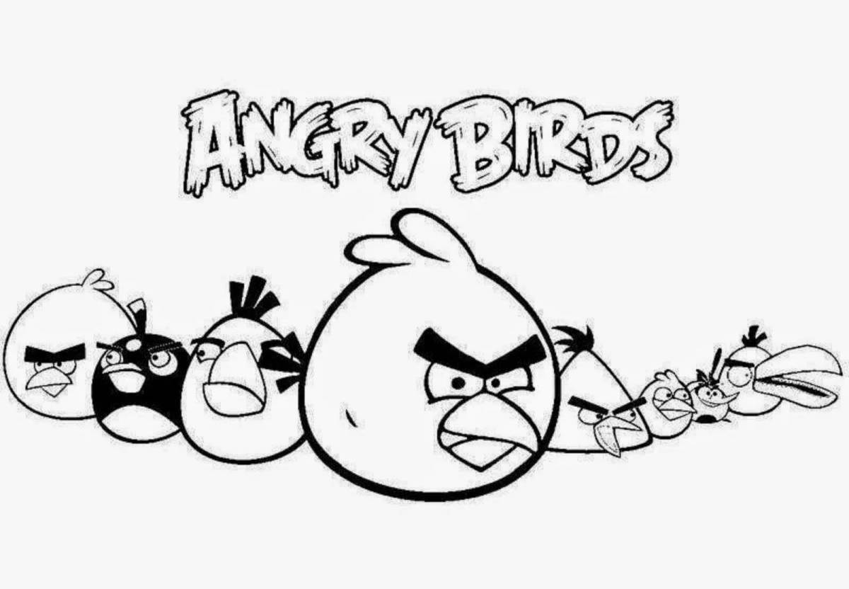 Exciting angry birds coloring book