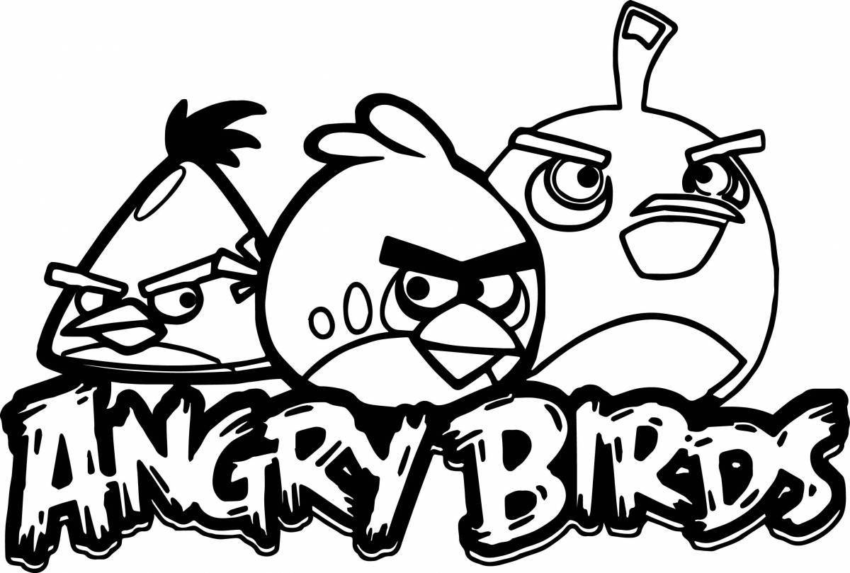 Веселые страницы для раскрашивания Angry Birds для детей