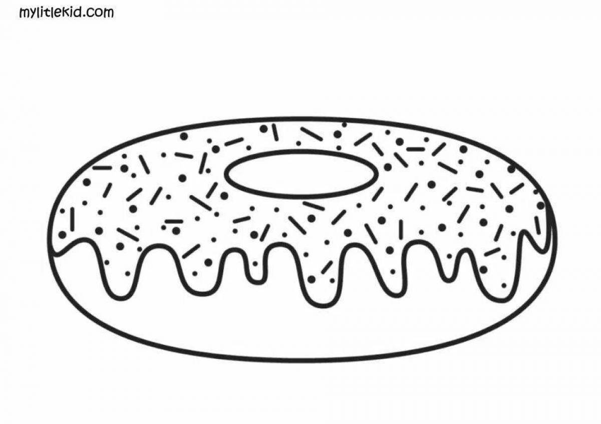 Coloring page festive donut cat