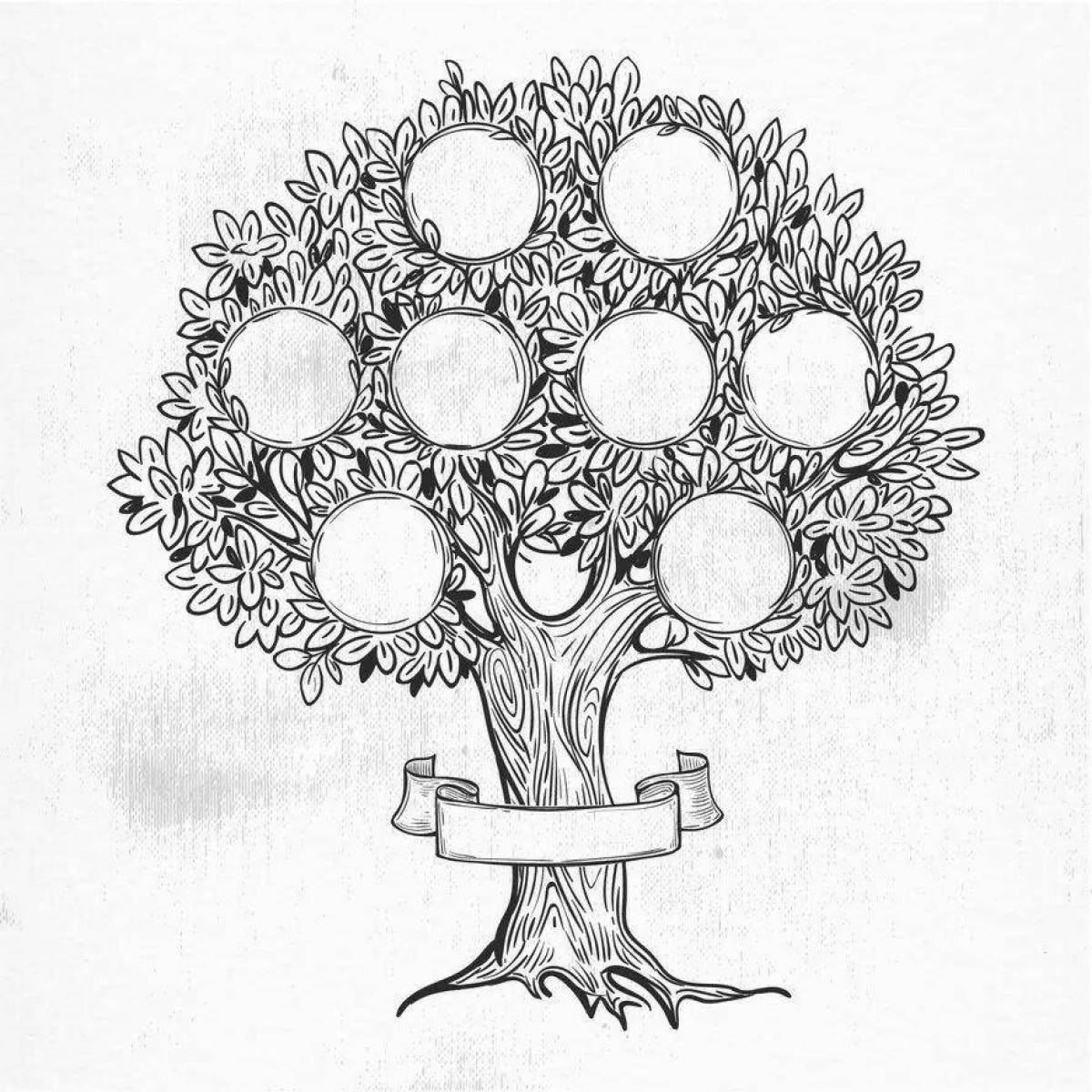 Living family tree coloring page