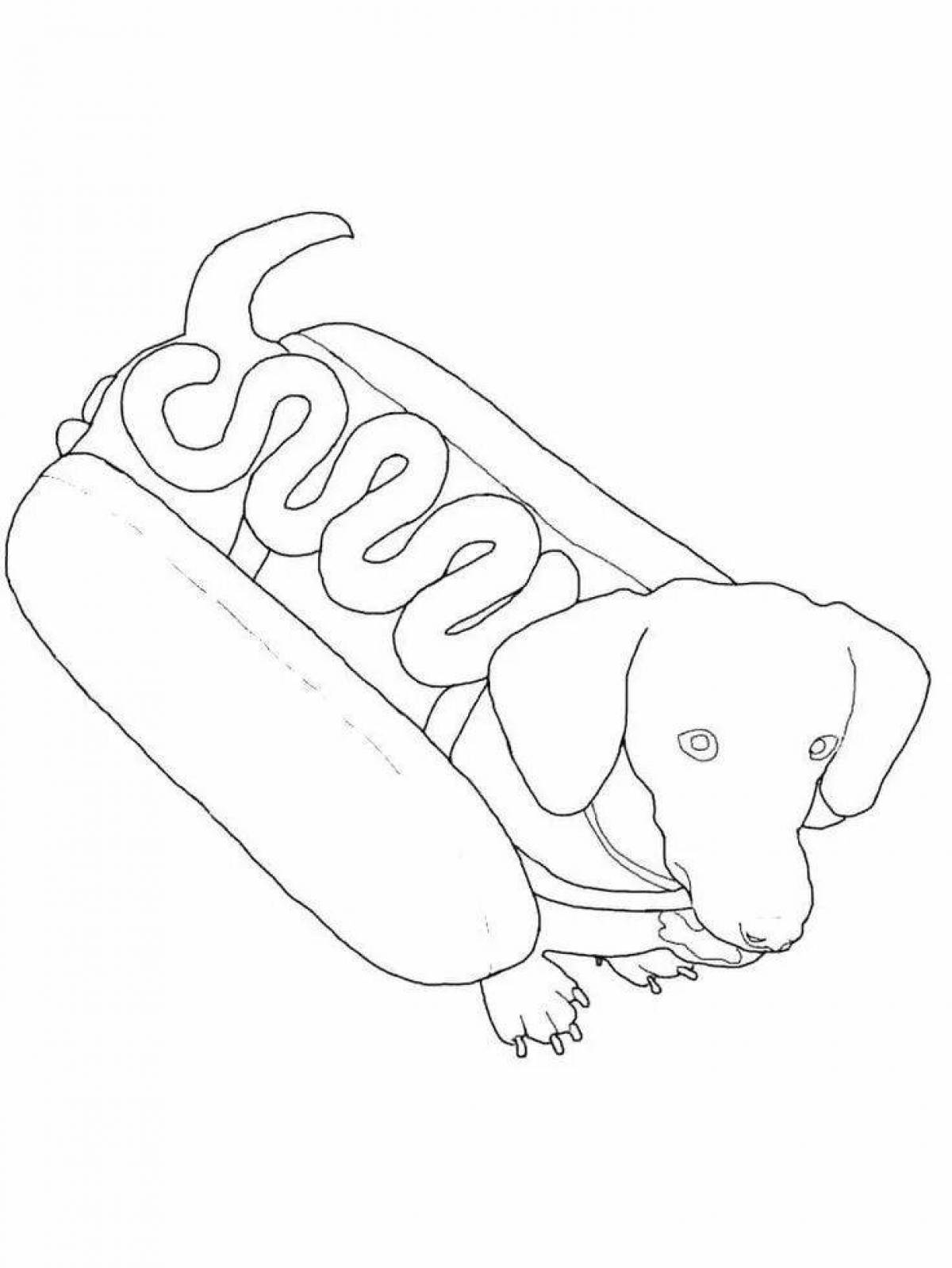 Adorable cardboard dog coloring page