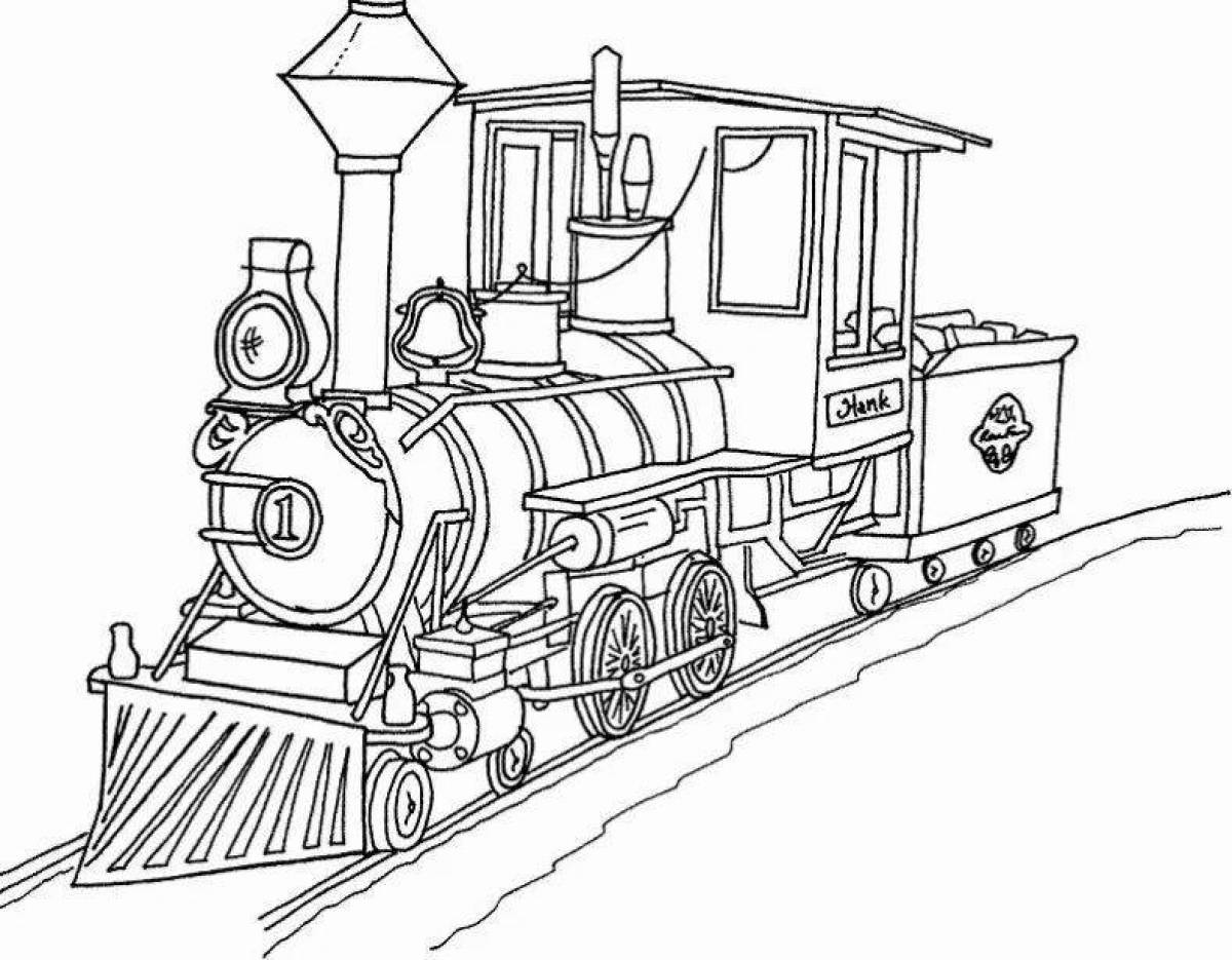 Vibrant military train coloring page