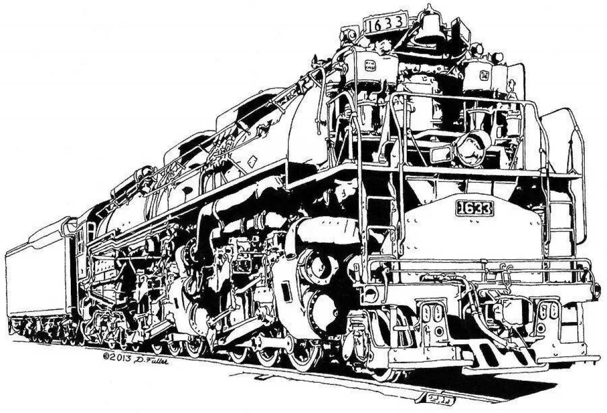 Раскраска грандиозный военный поезд