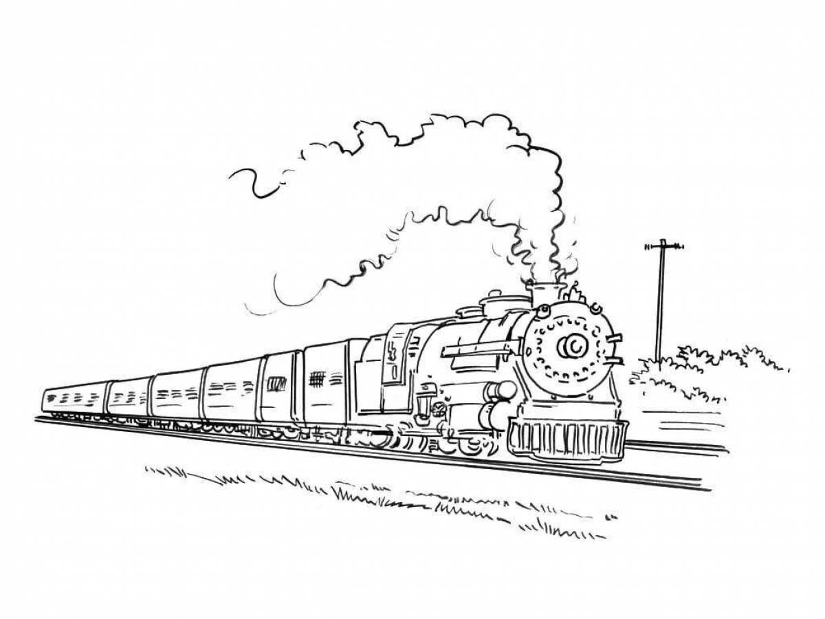 Грузовой поезд раскраска