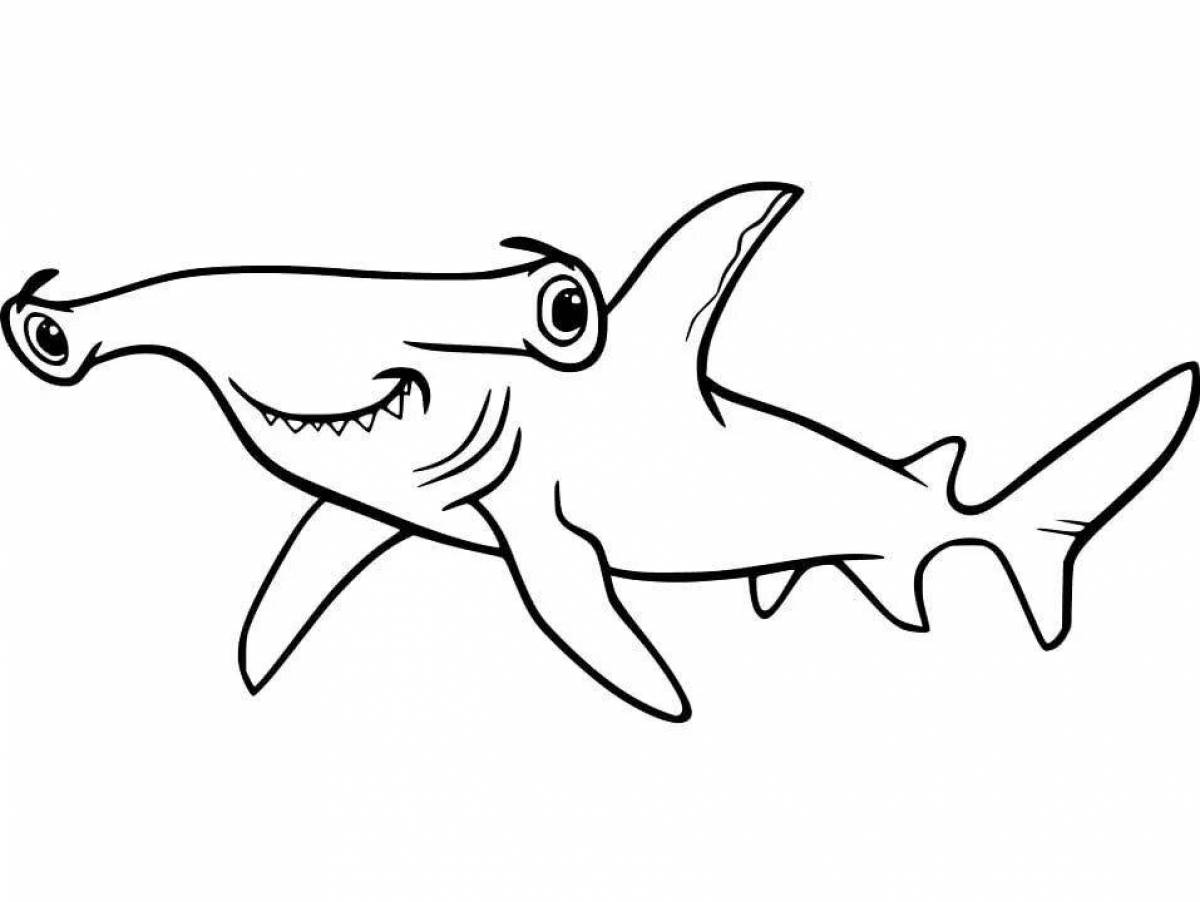 Раскраска величественная акула-молот