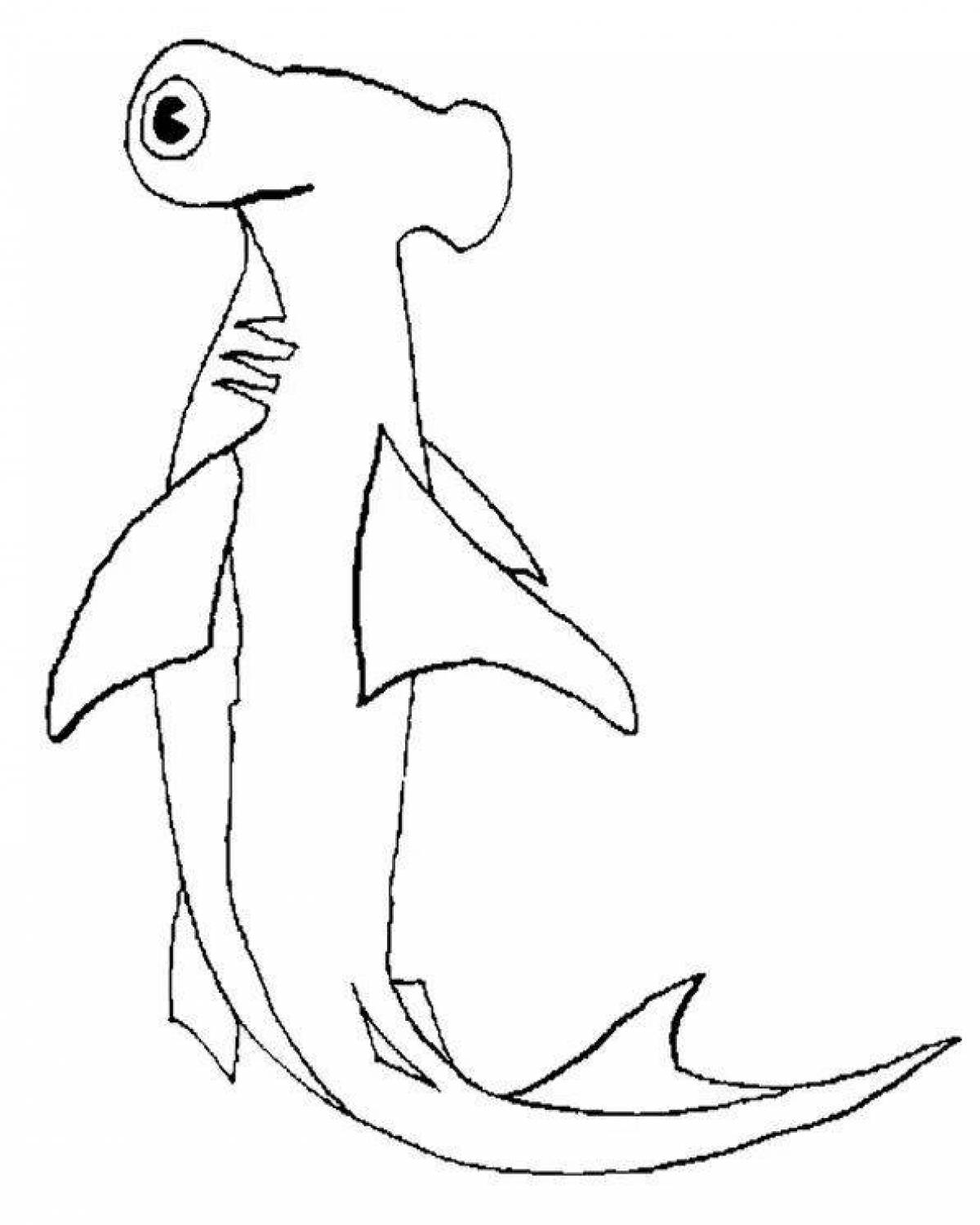 Gorgeous hammerhead shark coloring page
