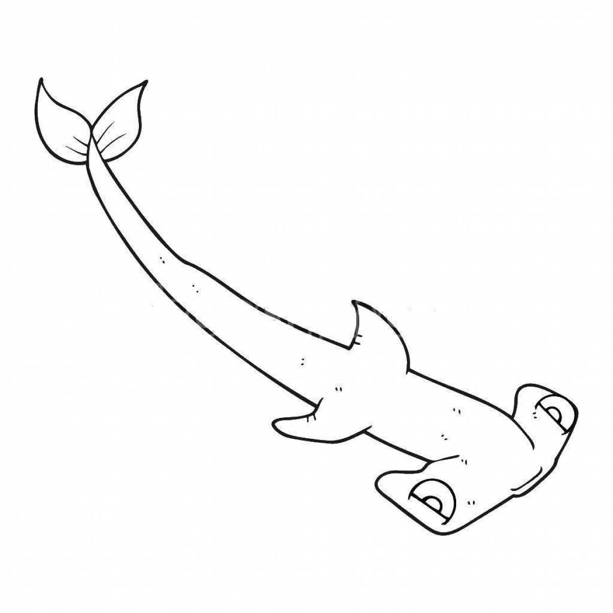 Awesome hammerhead shark coloring page