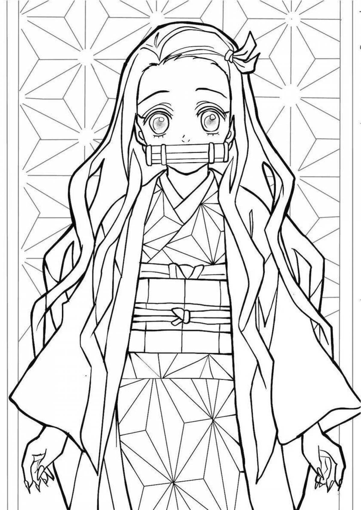 Exotic anime coloring pages