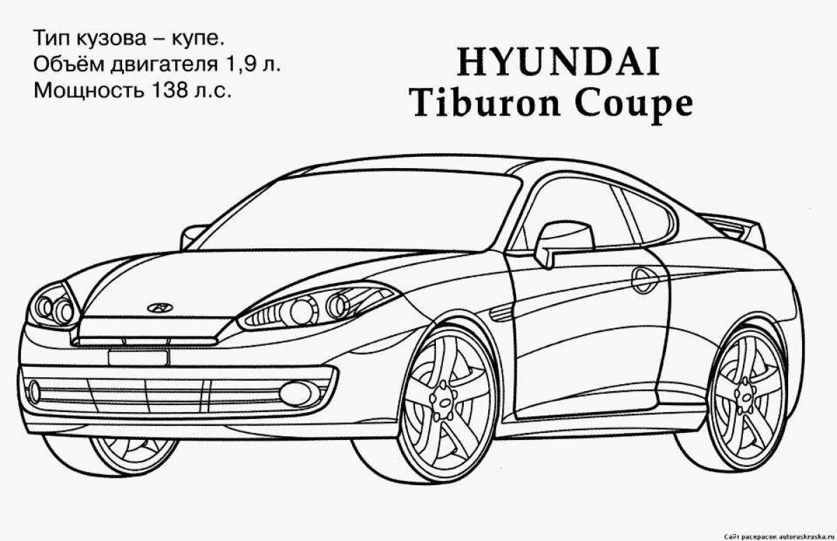 Hyundai funny car coloring page