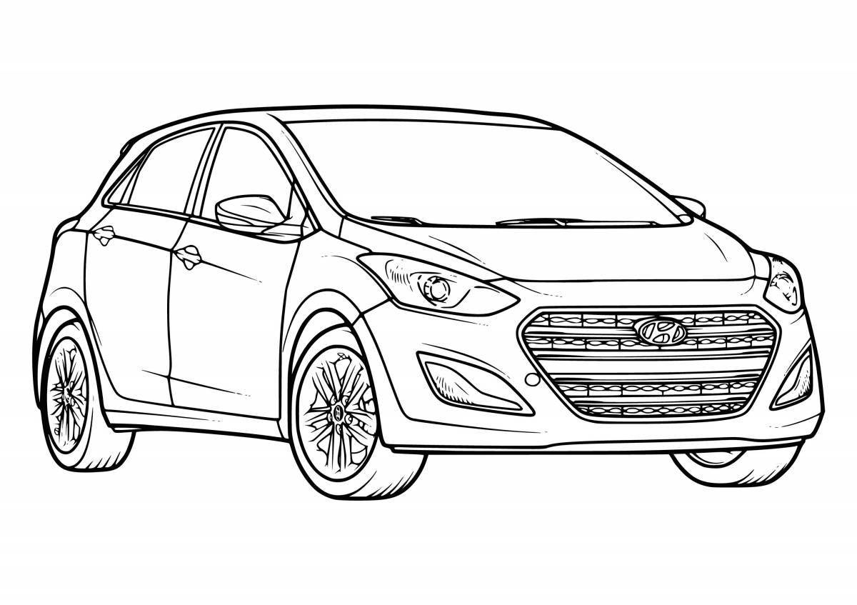 Привлекательный автомобиль hyundai coloring page