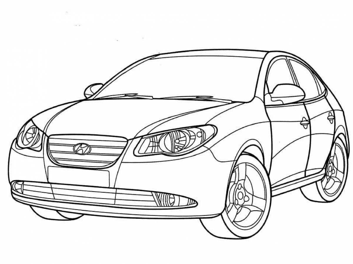 Раскраска Машина Hyundai – Математические картинки