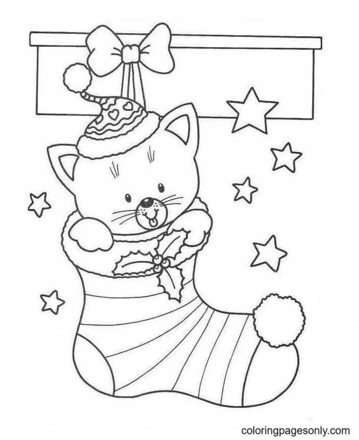 Fairytale kitty christmas coloring book