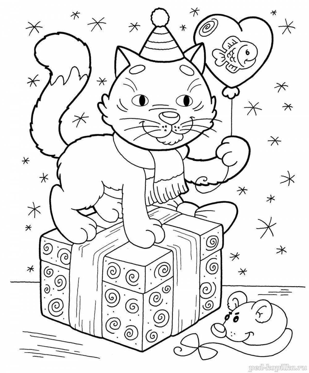 Kitty shining christmas coloring book