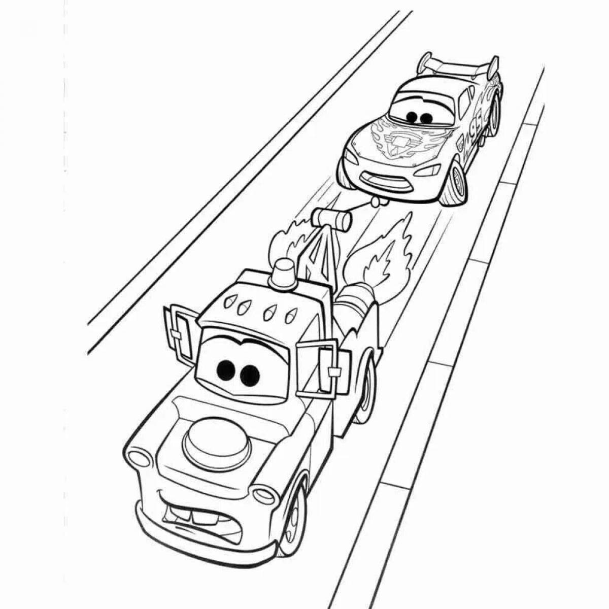 Cute Car Master Coloring Page