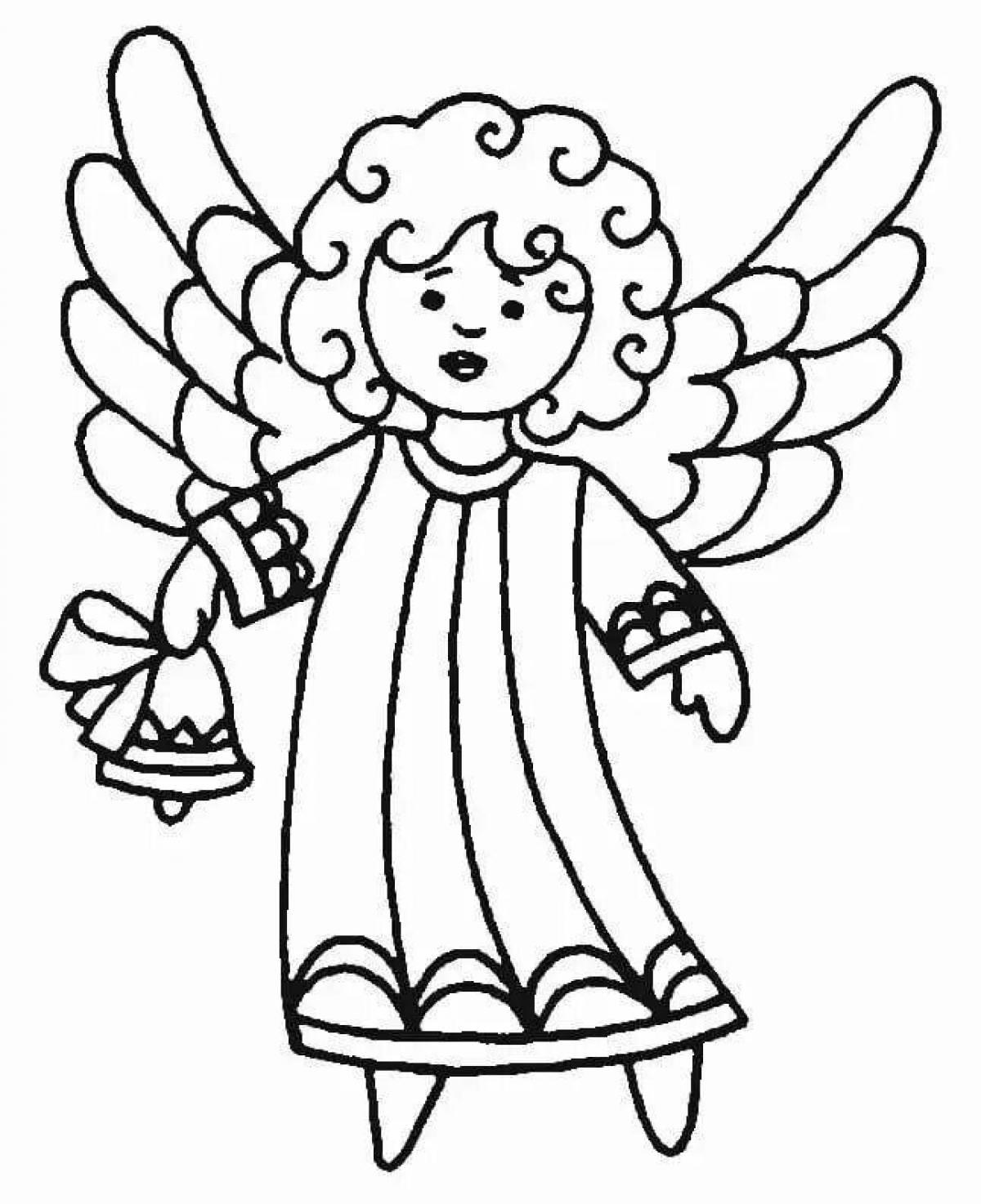 Gorgeous Christmas angel coloring page