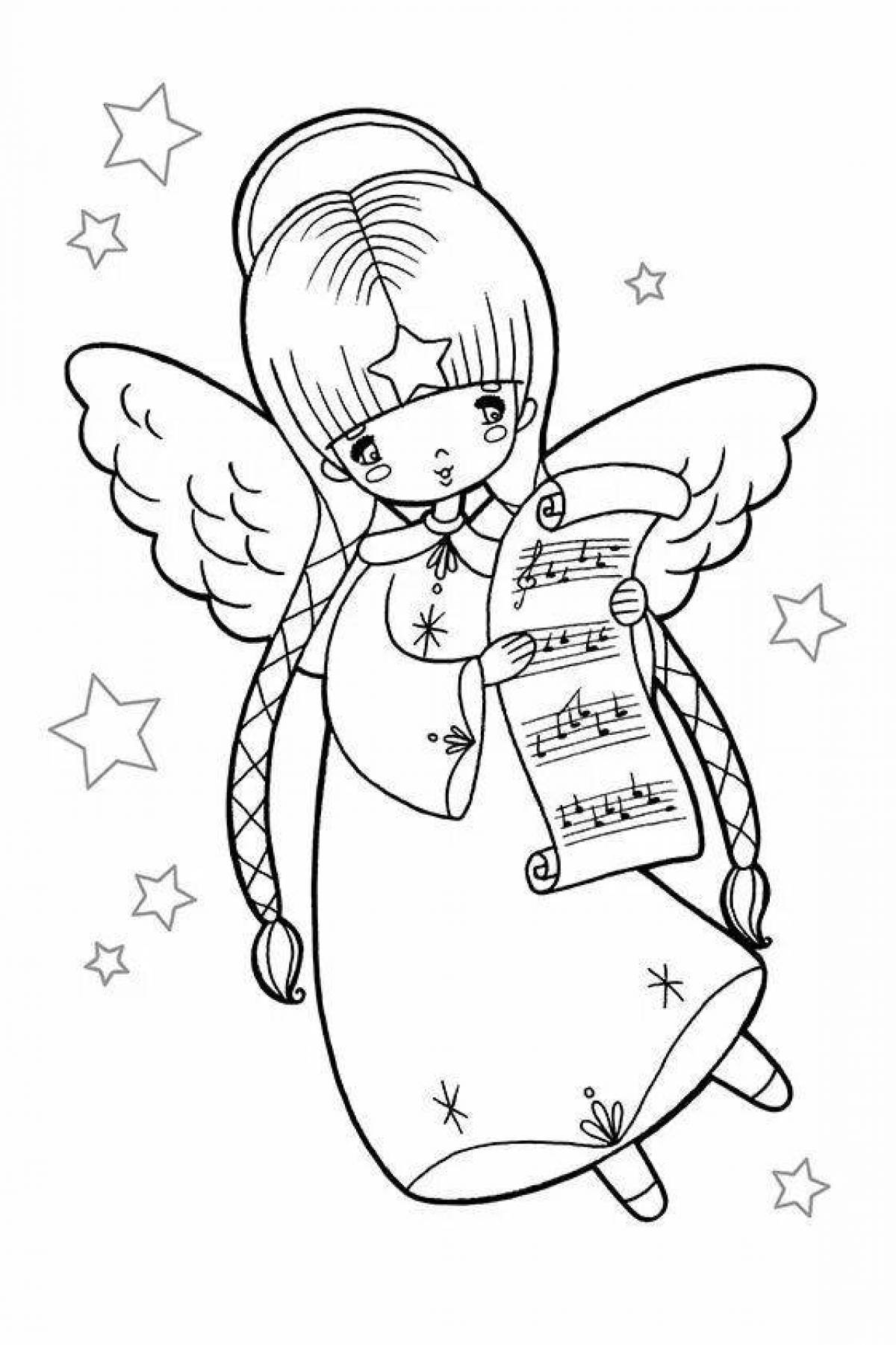 Coloring great christmas angel