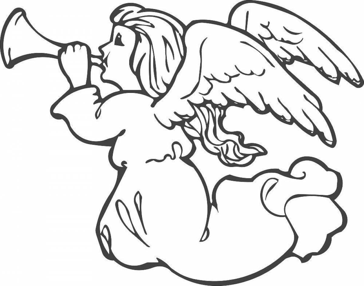 Coloring page cute christmas angel