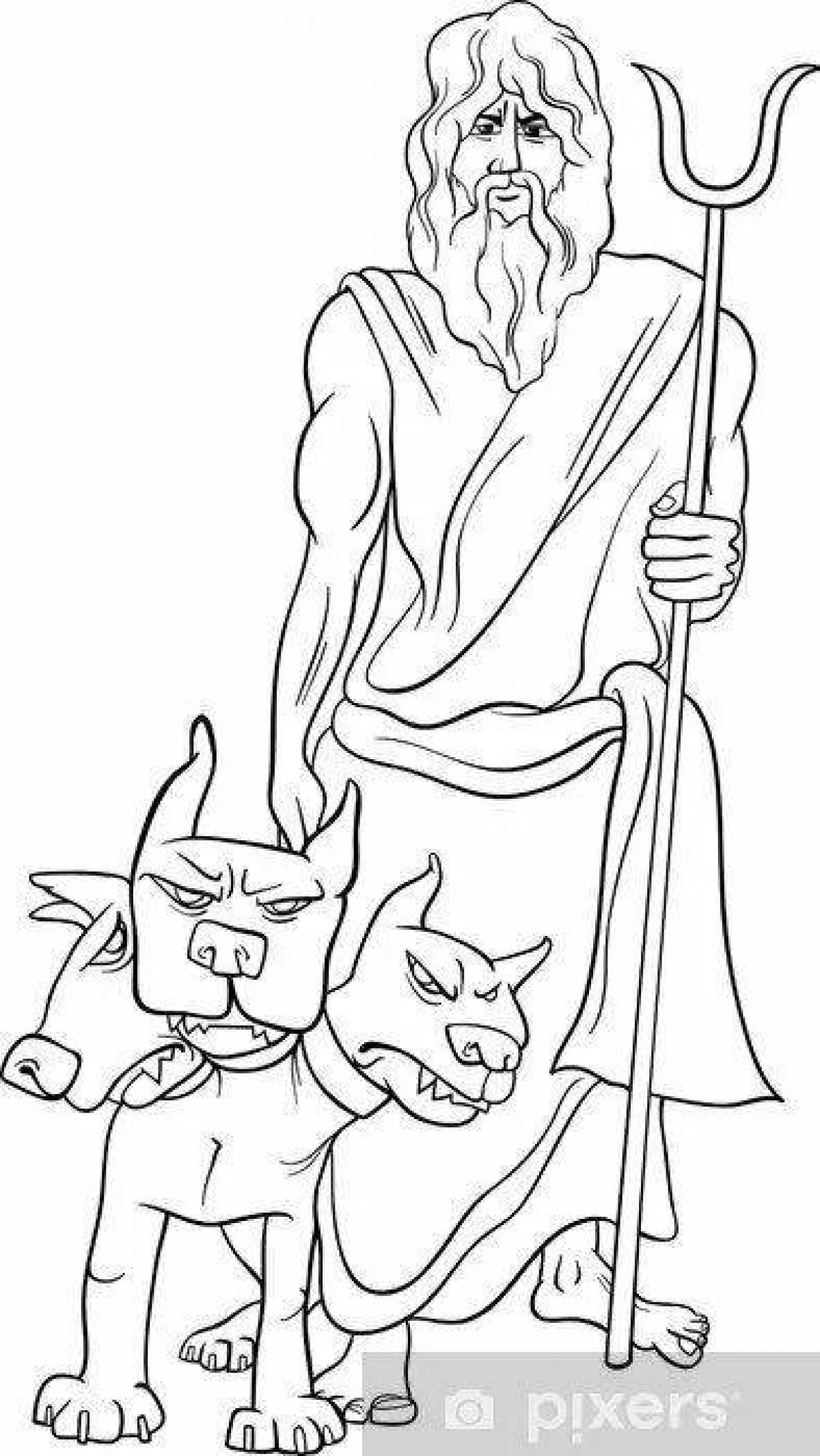 Gorgeously colored god of hades coloring page