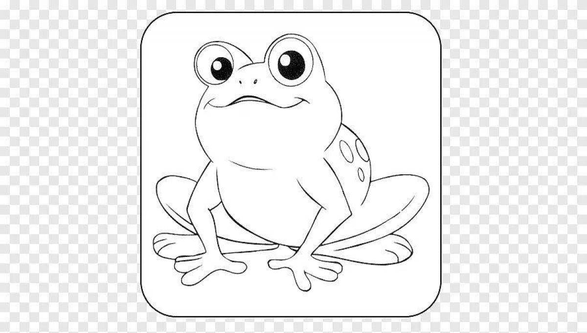 Adorable frog coloring page