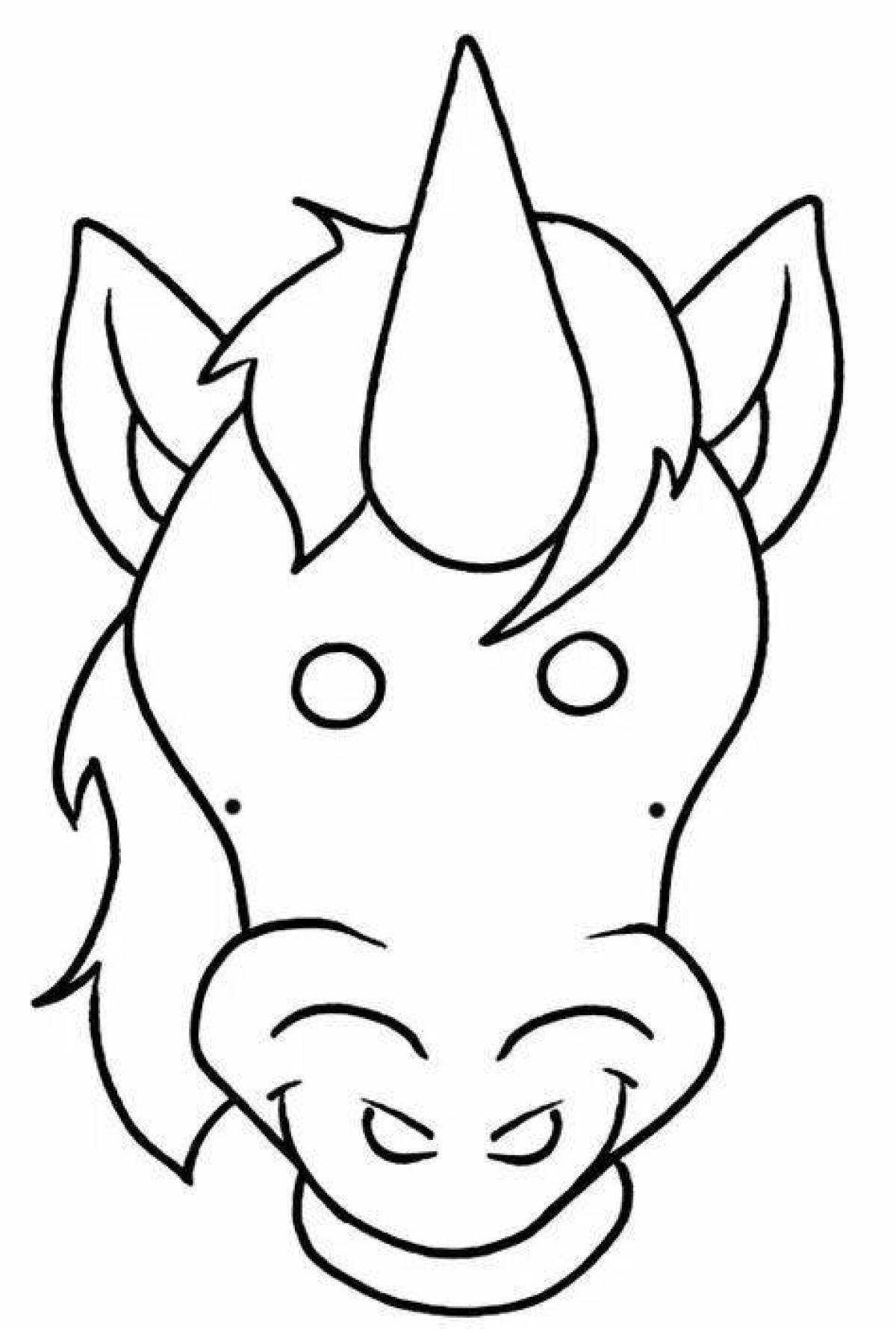 Dazzling coloring unicorn mask