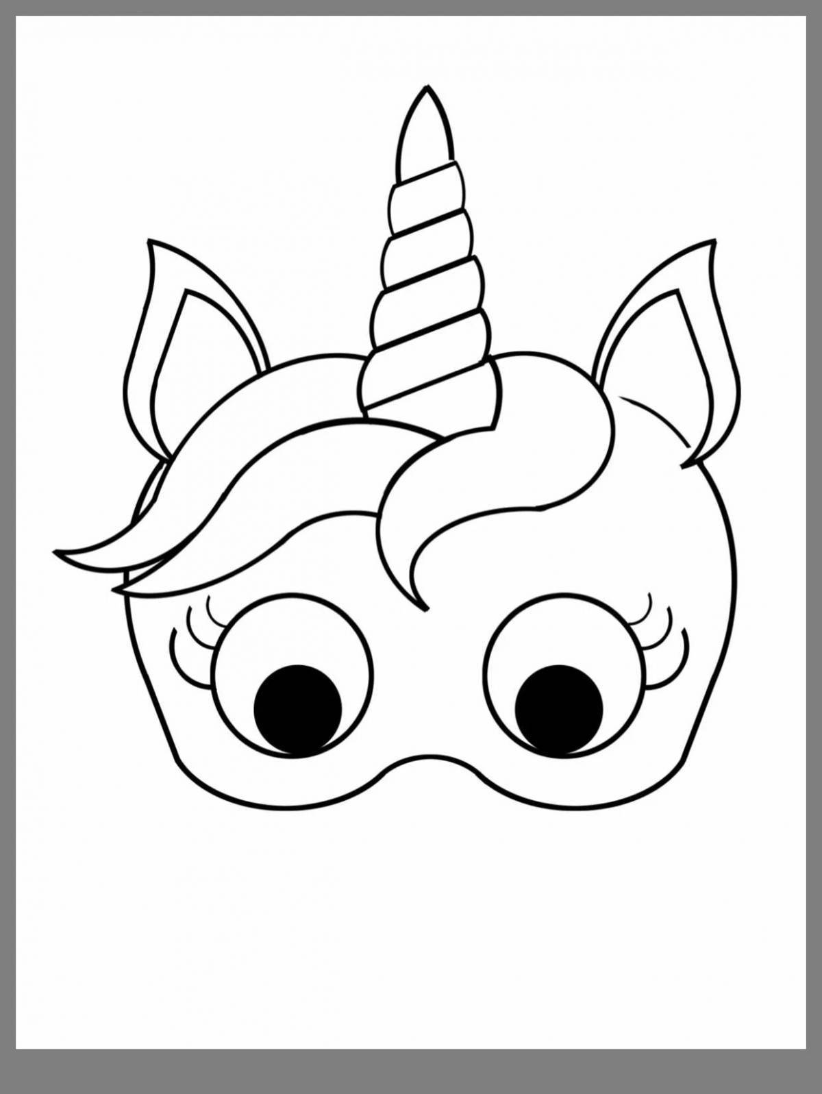 Riotous coloring unicorn mask