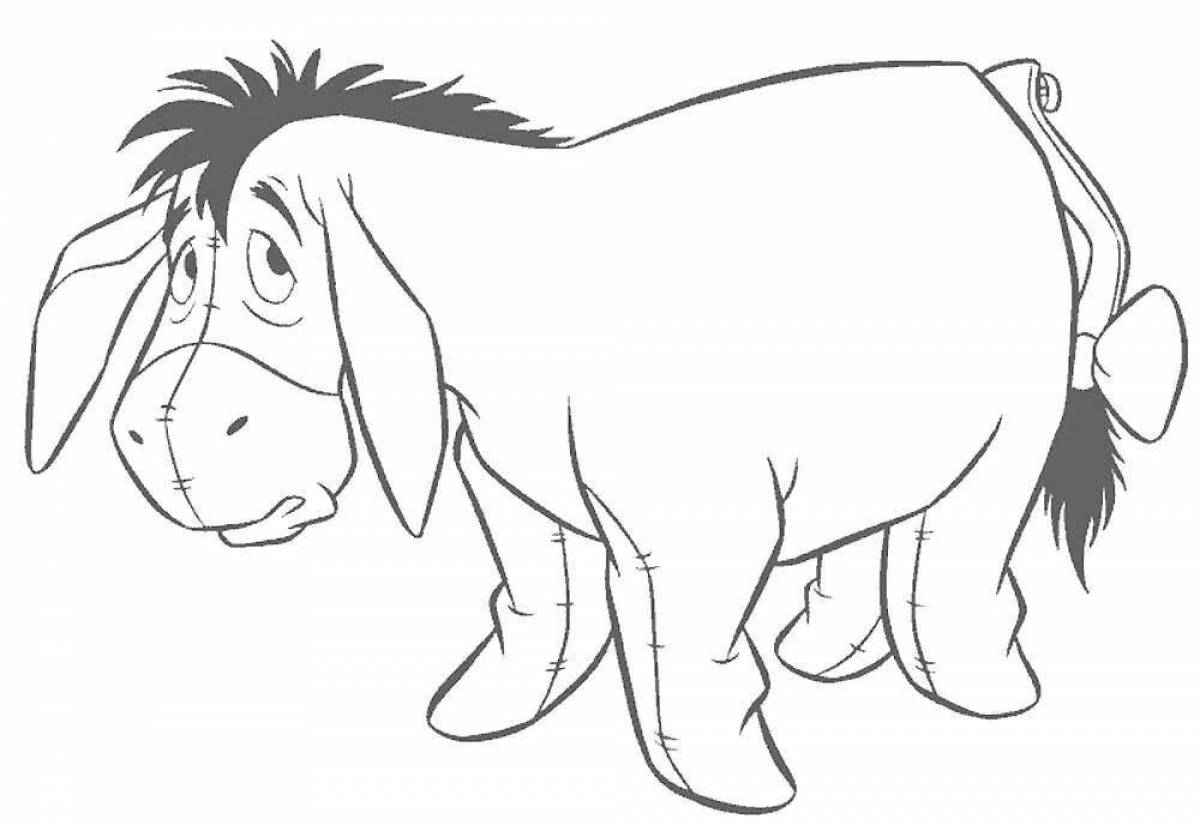 Sweet donkey coloring ia