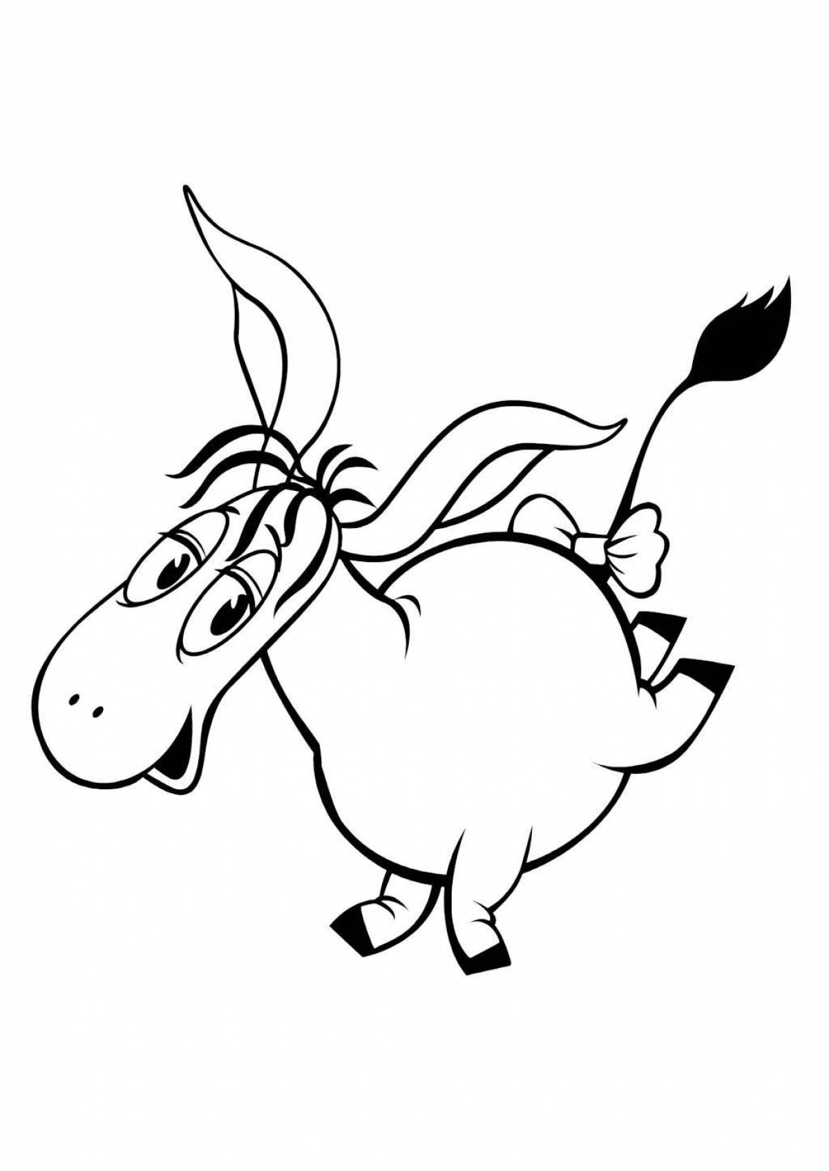 Animated coloring donkey eeyore